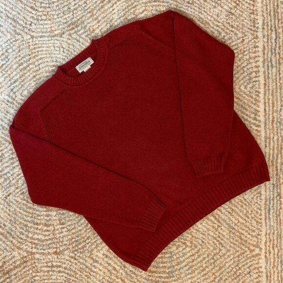 VINTAGE St John's Bay Red Cotton Sweater Womens Size XL Classic - Picture 8 of 8